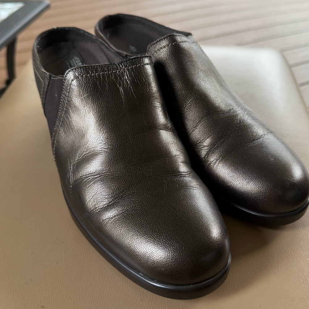 Munro Brown Leather Heel Slip In Mule Size 9 Narrow